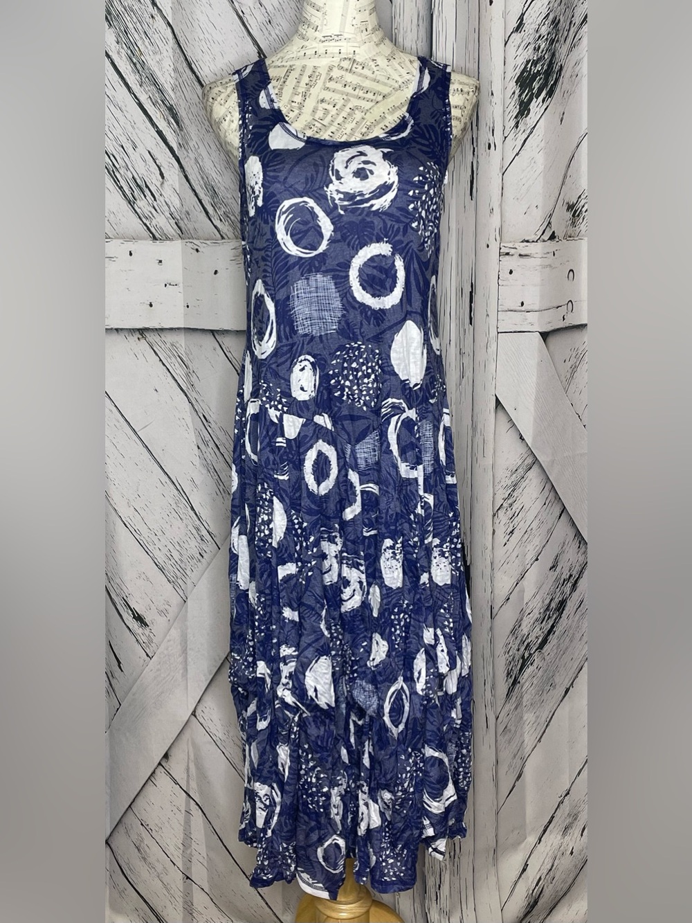 Shana Sleeveless Midi Dress Abstract Pattern Small